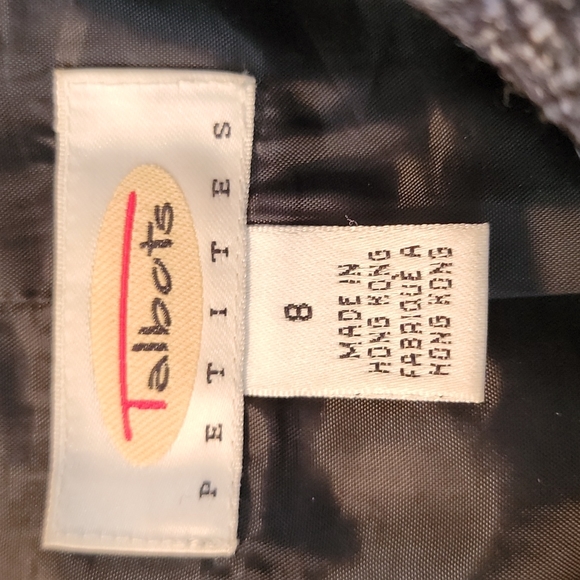 Talbots Dad Jacket Tweed Wool Silk Blend Zip Up Coach Blazer Coat Size 8 Petites - Picture 3 of 10
